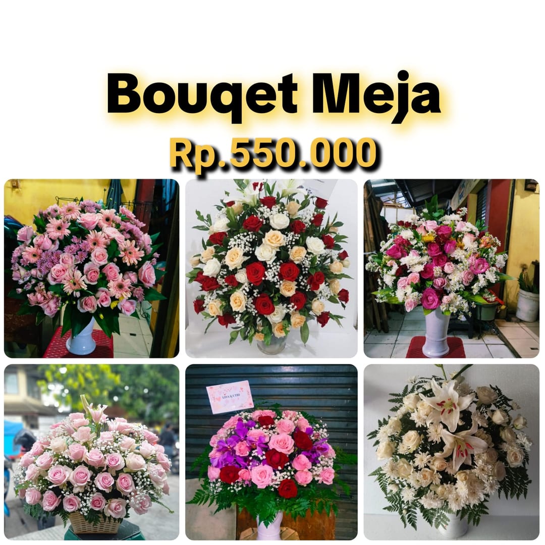 Bouquet Bunga Meja Mawar